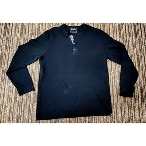 Eddie Bauer Black Long Sleeve Shirt | Waffle weave | Size TL